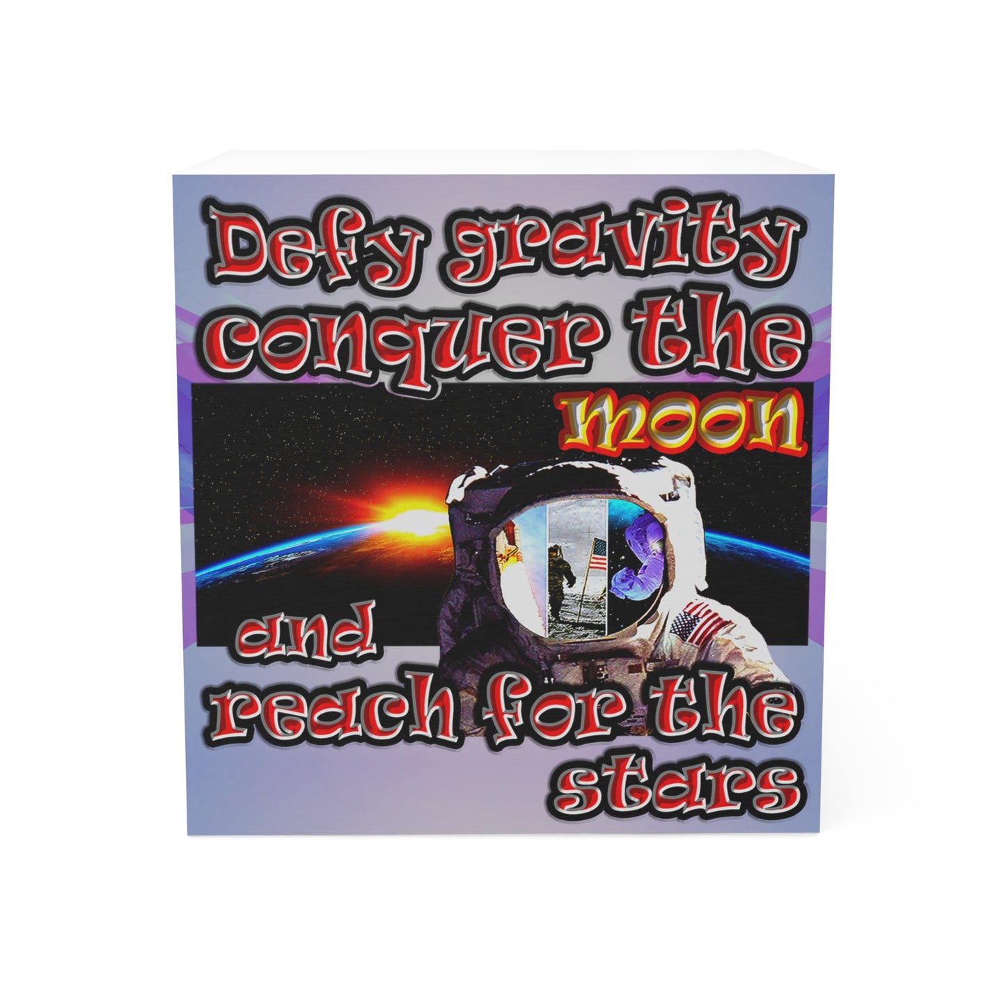 defy conquer reach - note cube (light blue-pink wave)
