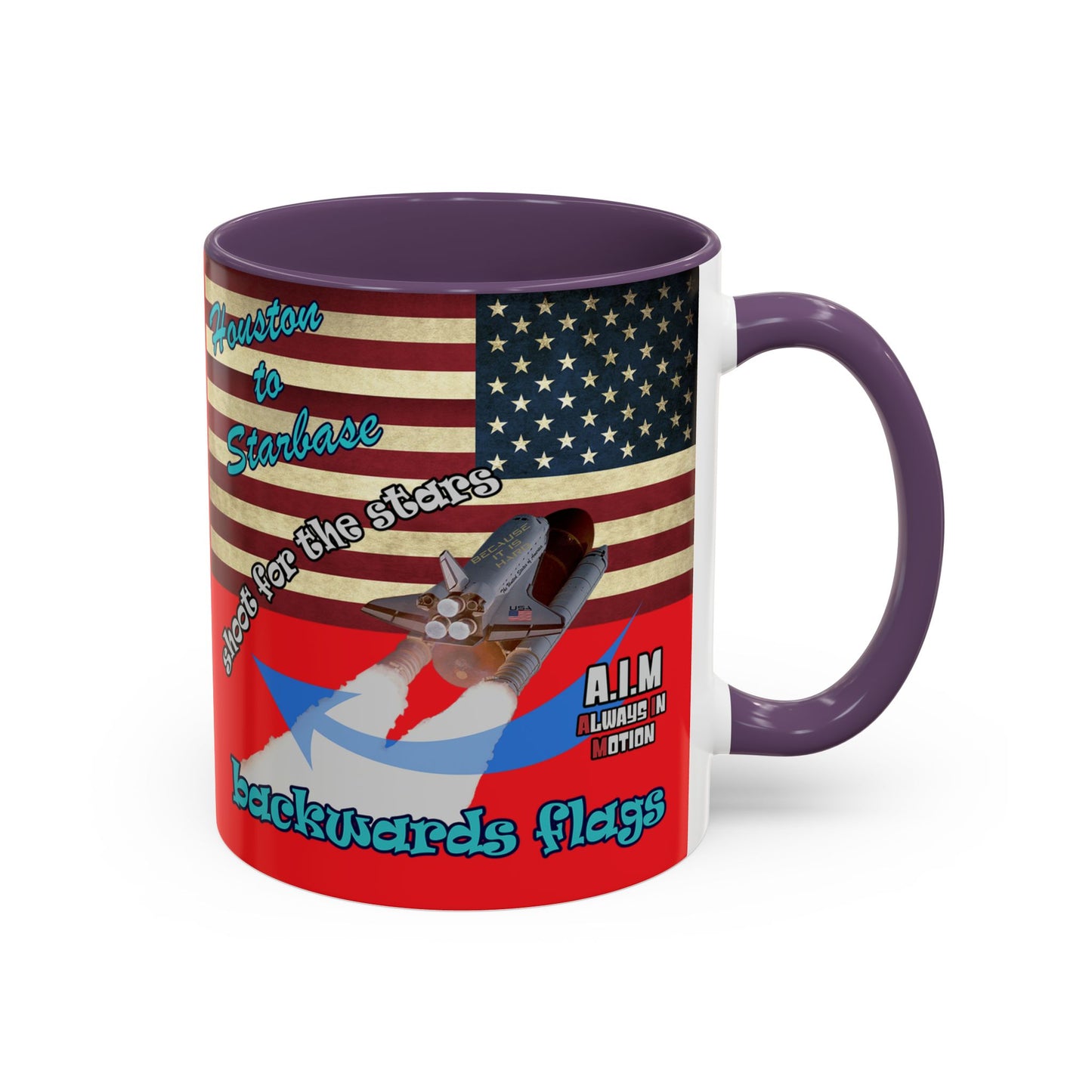 shoot for the stars - Accent Mug (red)