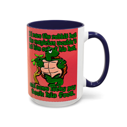 turtle race - Accent Mug (yellow-orange wave)