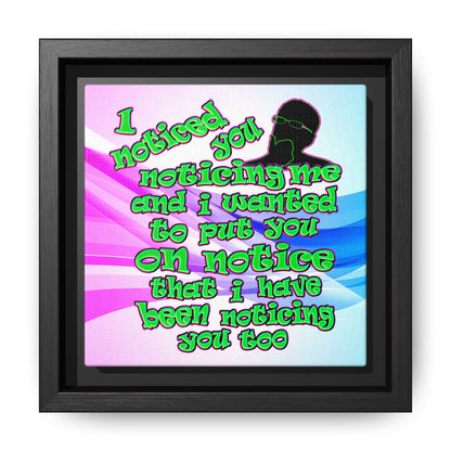 noticed you noticing - framed canvas art (light blue-pink wave)