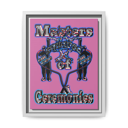 em cee squared - framed canvas art (light pink)