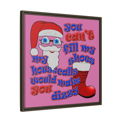 santa's shoes - framed canvas art (light pink)