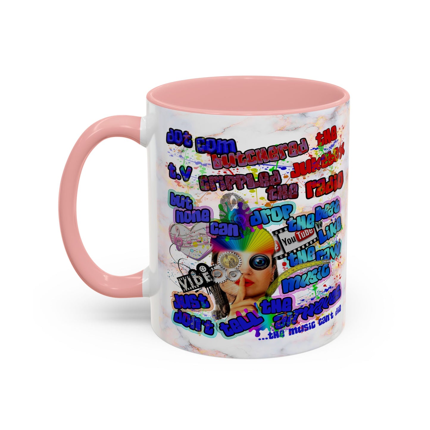 drop the beat - Accent Mug (white marble)
