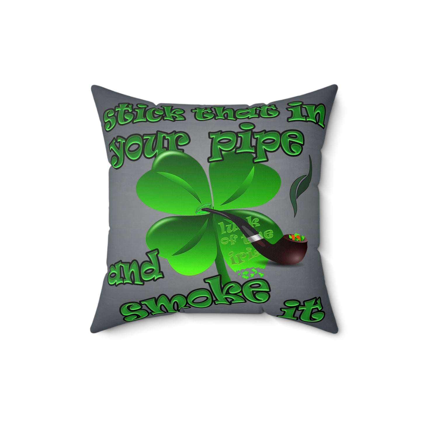 celtics logo - Spun Polyester Square Pillow - (grey-light grey)