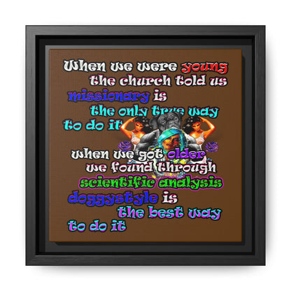 doggystyle - framed canvas art (brown)