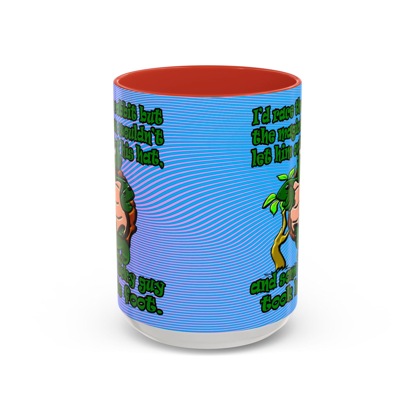 turtle race - Accent Mug (light blue-purple wave)