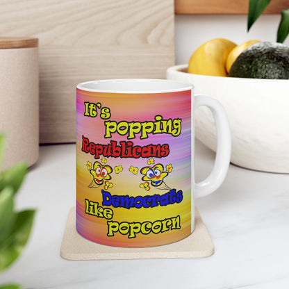 popping like popcorn - White Mug (color blur)
