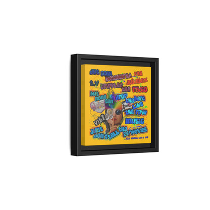 drop the beat - framed canvas art (yellow)