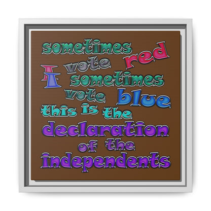 declaration of the independents - framed canvas art (brown)