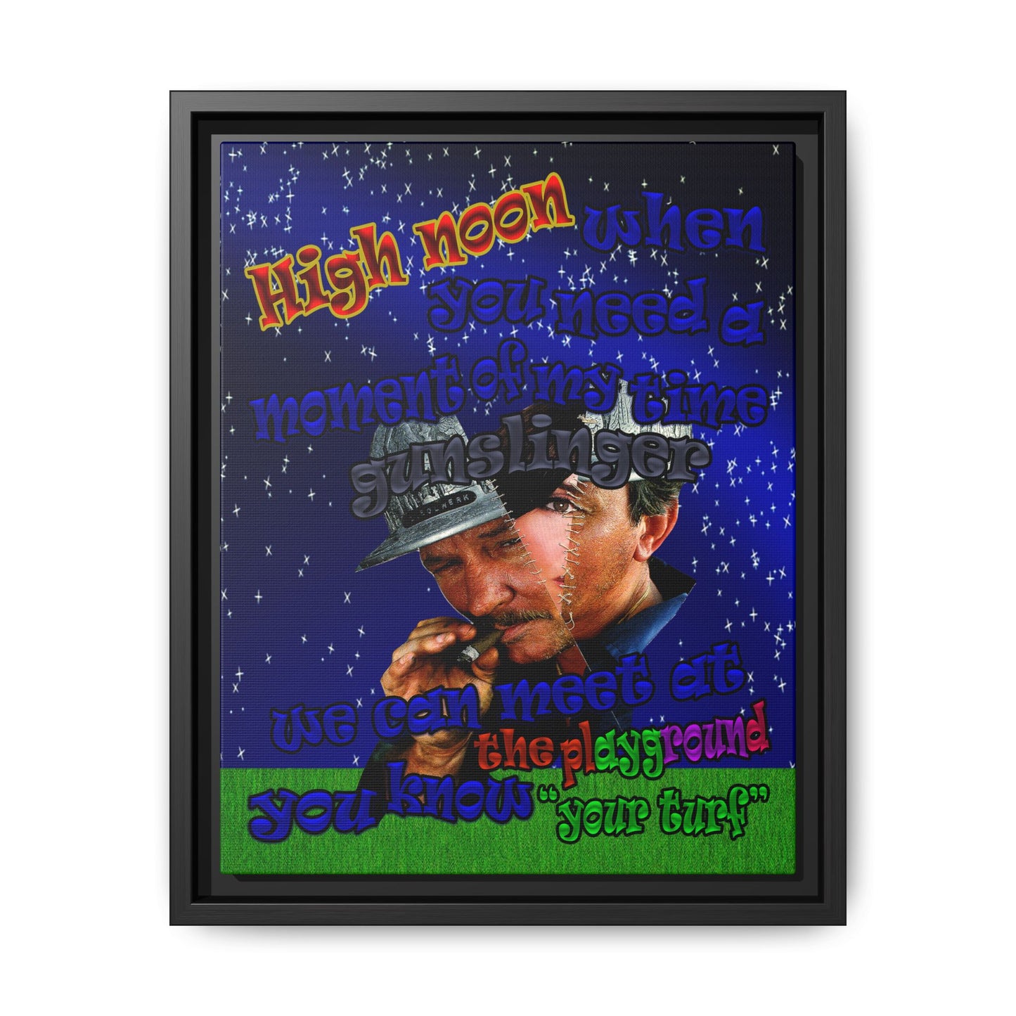 high noon - framed canvas art ('snoops' background)