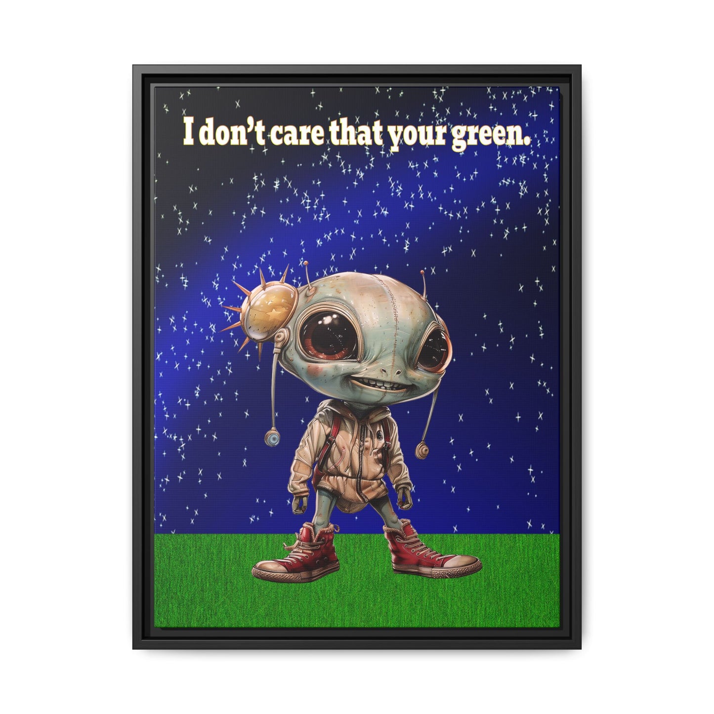 I don't care that your green - framed canvas art ('snoops' background)