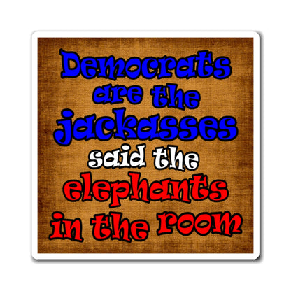 donkeys and elephants - Magnets - (brown papyrus)