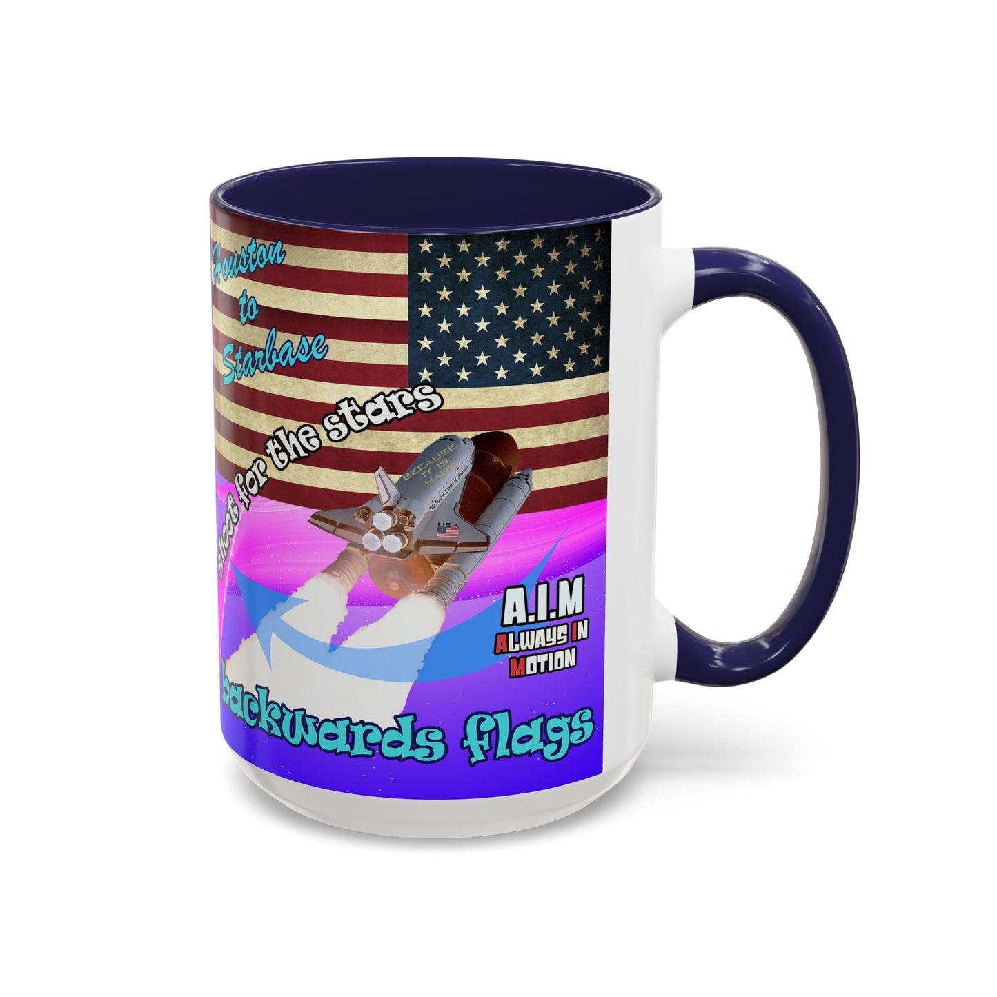 shoot for the stars - Accent Mug (purple-pink wave)
