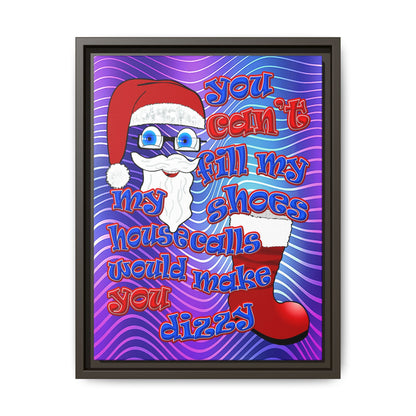 santa's shoes - framed canvas art (purple wave)