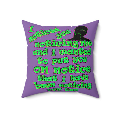noticed you noticing - Faux Suede Square Pillow - (light purple)