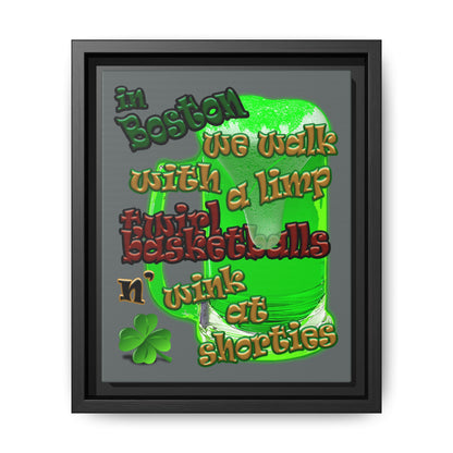 celtics logo - framed canvas art (dark grey)