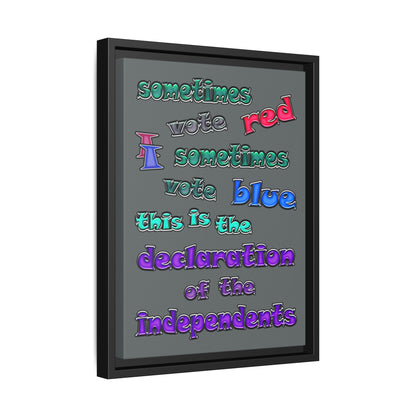 declaration of the independents - framed canvas art (dark grey)