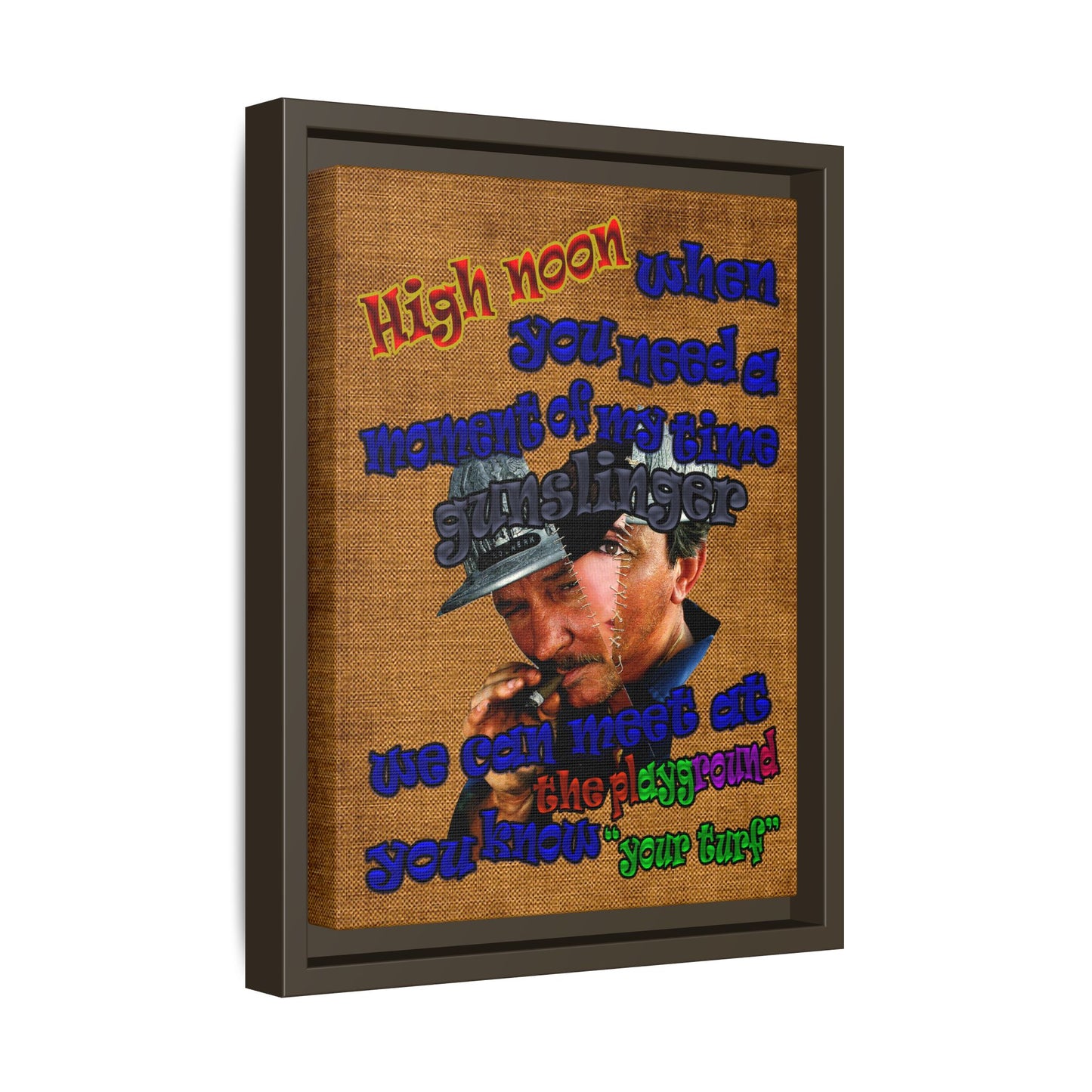 high noon - framed canvas art (brown papyrus)
