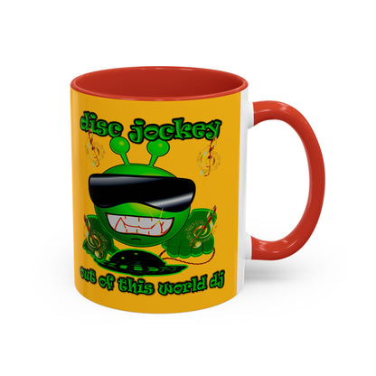 disc jockey - Accent Mug (yellow)