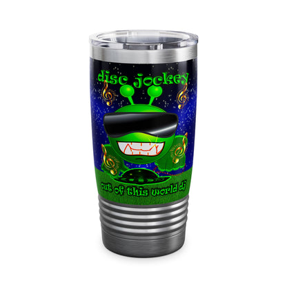 disc jockey - Ringneck Tumbler, 20oz ('snoops' background)