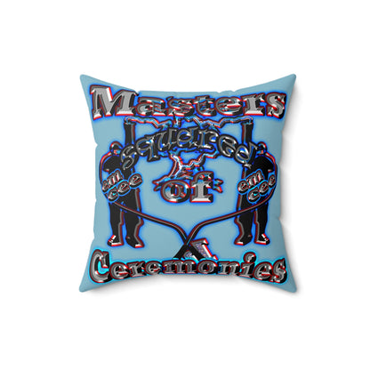 em cee squared - Faux Suede Square Pillow - (aqua blue)