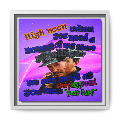 high noon - framed canvas art (purple-pink wave)
