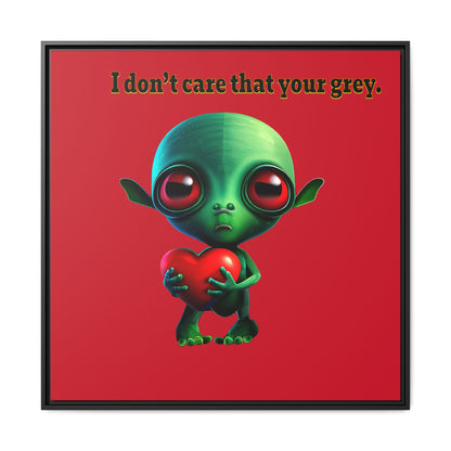 I don't care that your grey - framed canvas art (dark red)