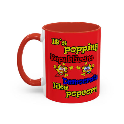 popping like popcorn - Accent Mug (red)