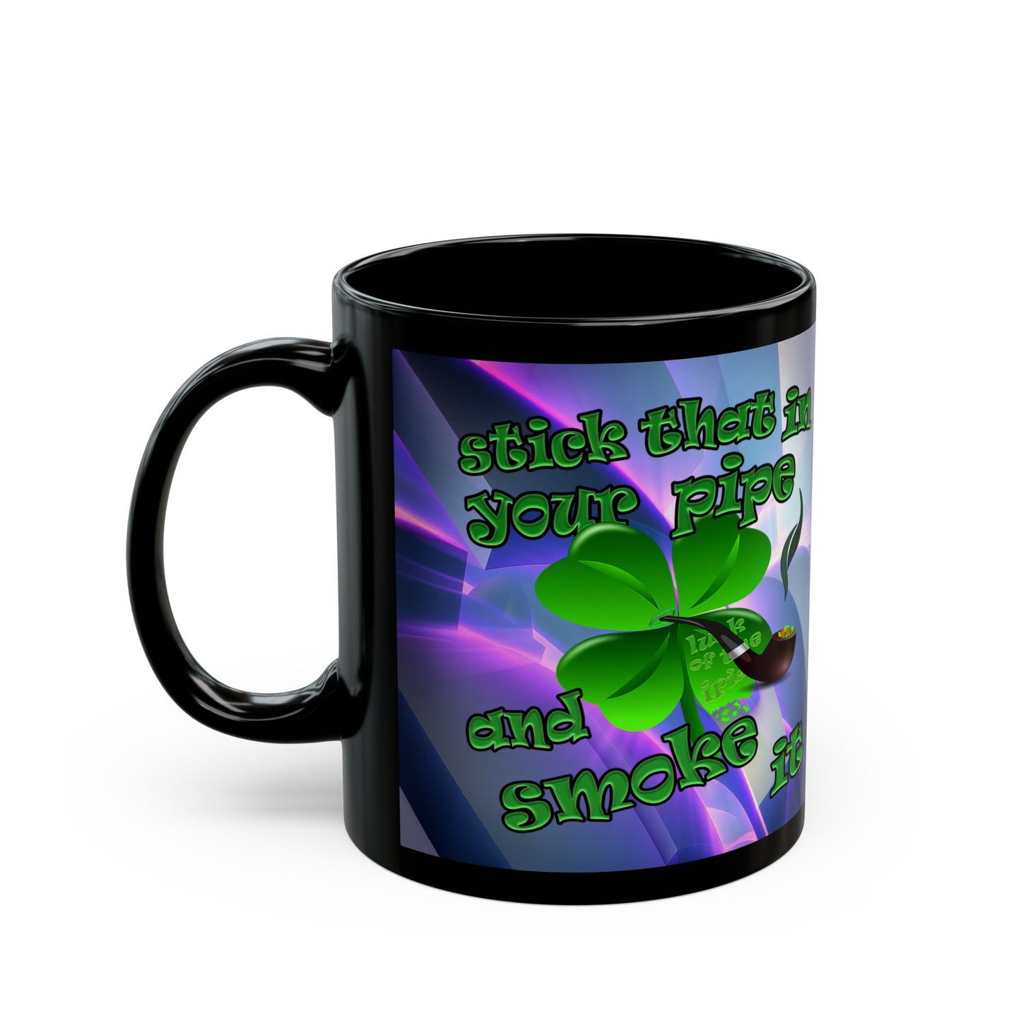 celtics logo - Black Mug (grey-pink wave)