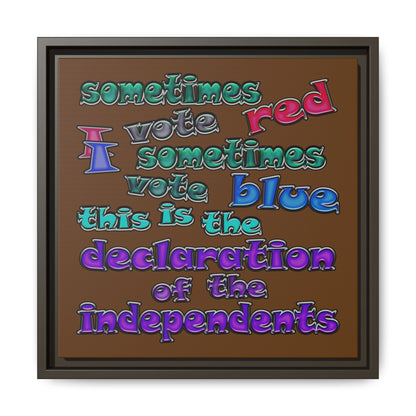 declaration of the independents - framed canvas art (brown)