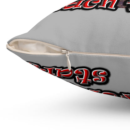 defy conquer reach - Spun Polyester Square Pillow - (light grey)