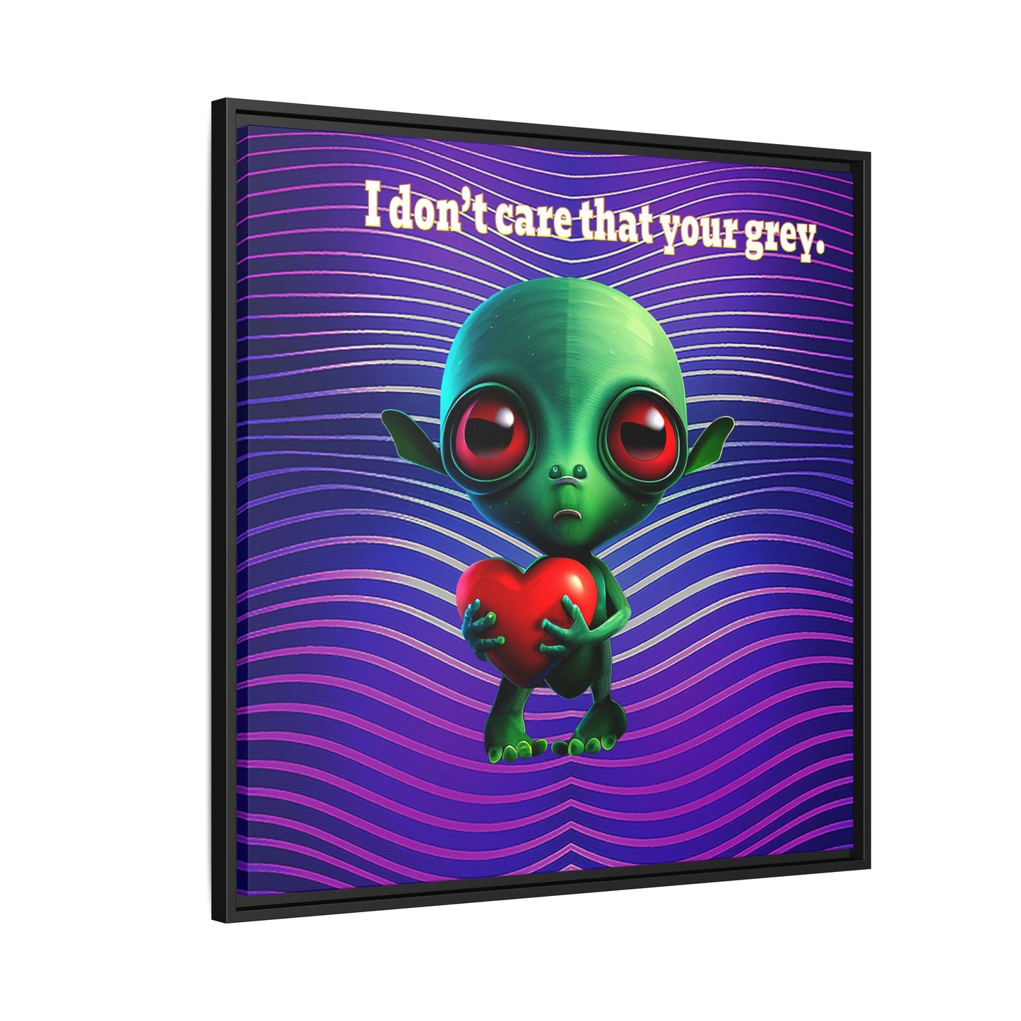 I don't care that your grey - framed canvas art (purple wave)