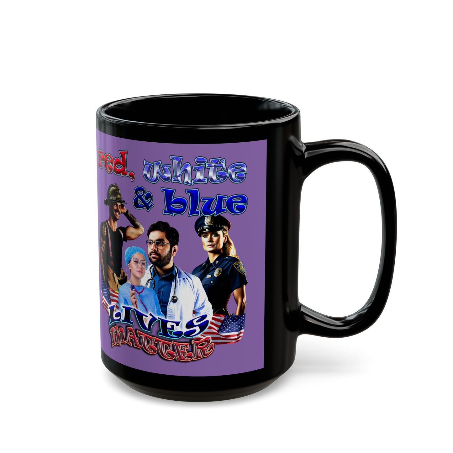 rw&b lives matter - Black Mug (light purple)