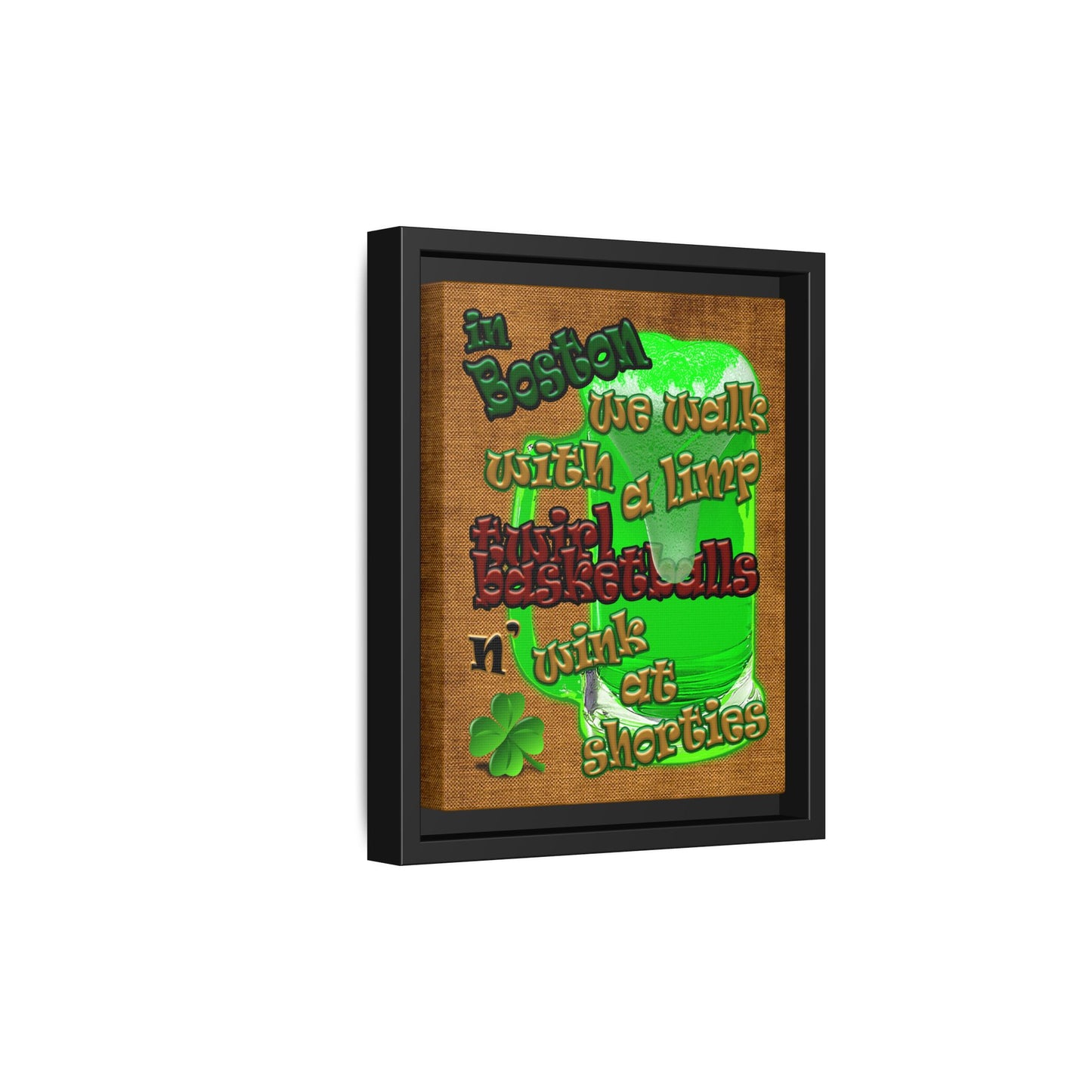 celtics logo - framed canvas art (brown papyrus)