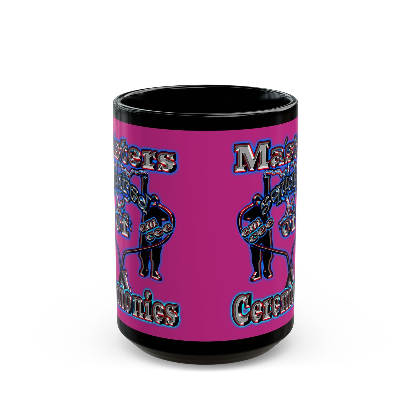 em cee squared - Black Mug (pink)