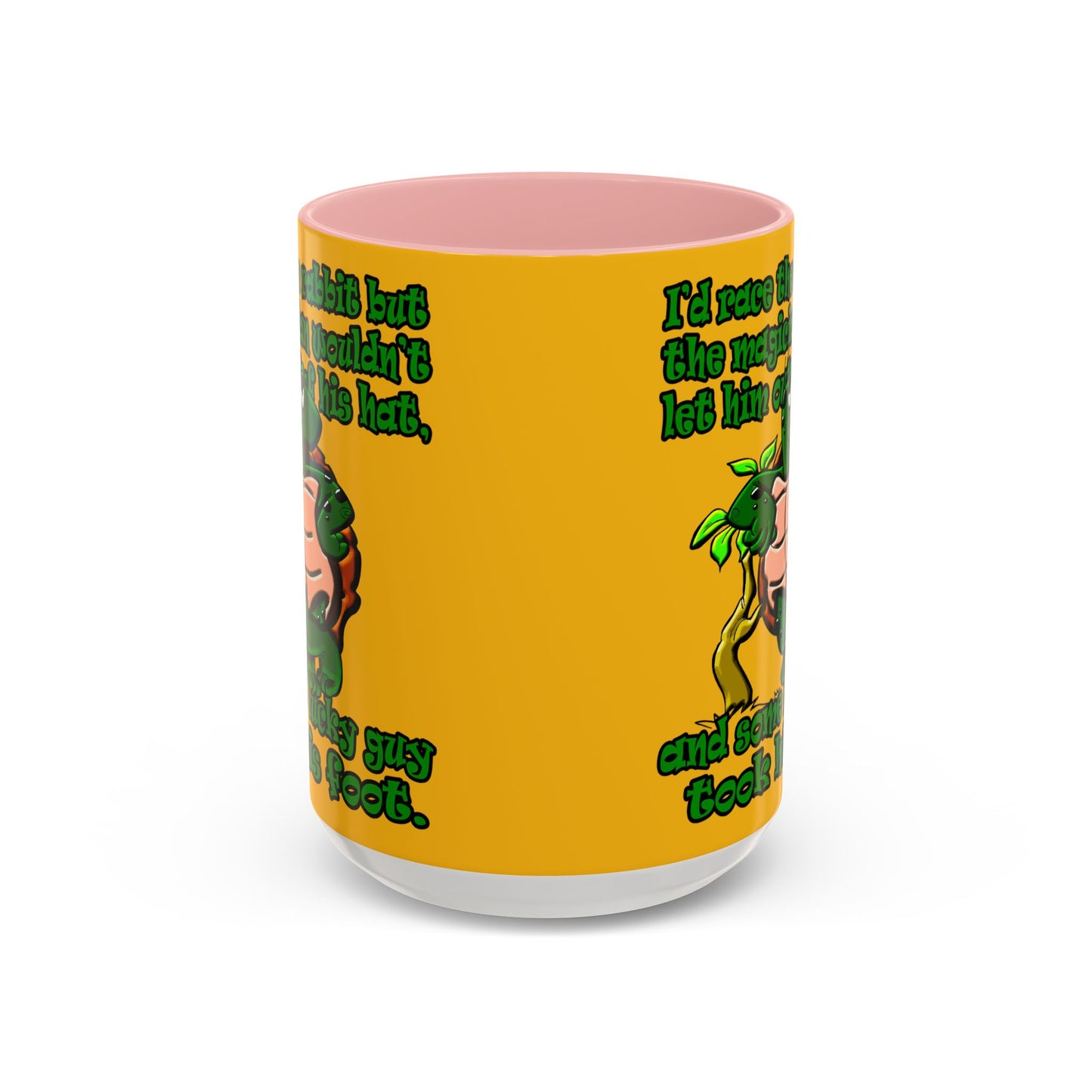 turtle race - Accent Mug (yellow)