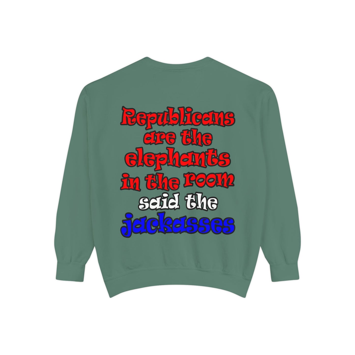 donkeys and elephants - Unisex Garment-Dyed Sweatshirt
