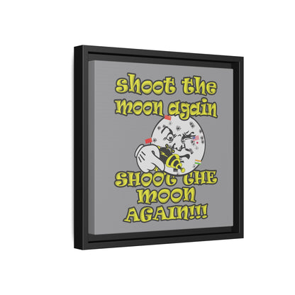 shoot the moon again - framed canvas art (grey)