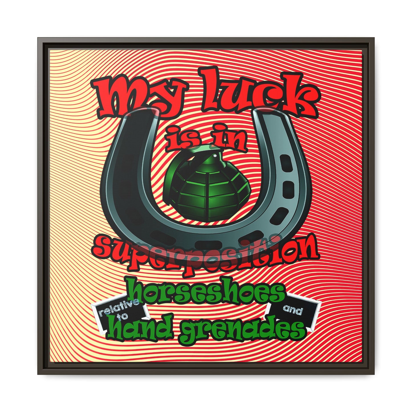 my luck - framed canvas art (yellow-orange wave)