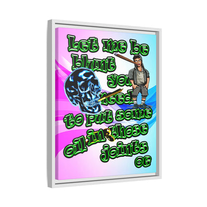 og - framed canvas art (light blue-pink wave)