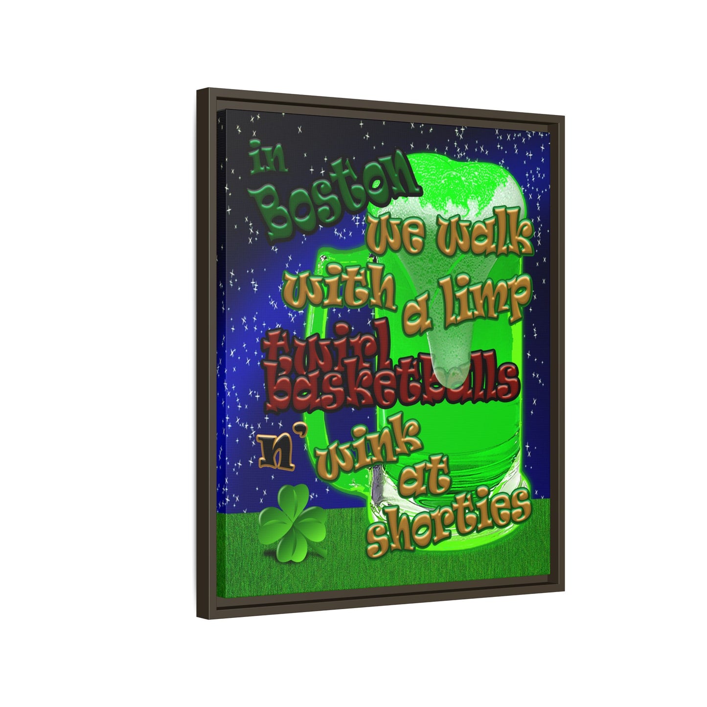 celtics logo - framed canvas art ('snoops' background)