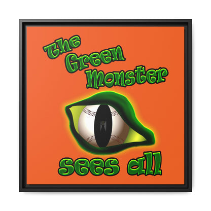 green monster - framed canvas art (orange)