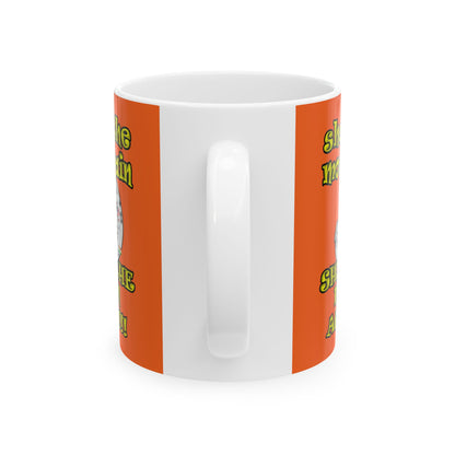 shoot the moon again - White Mug (orange)