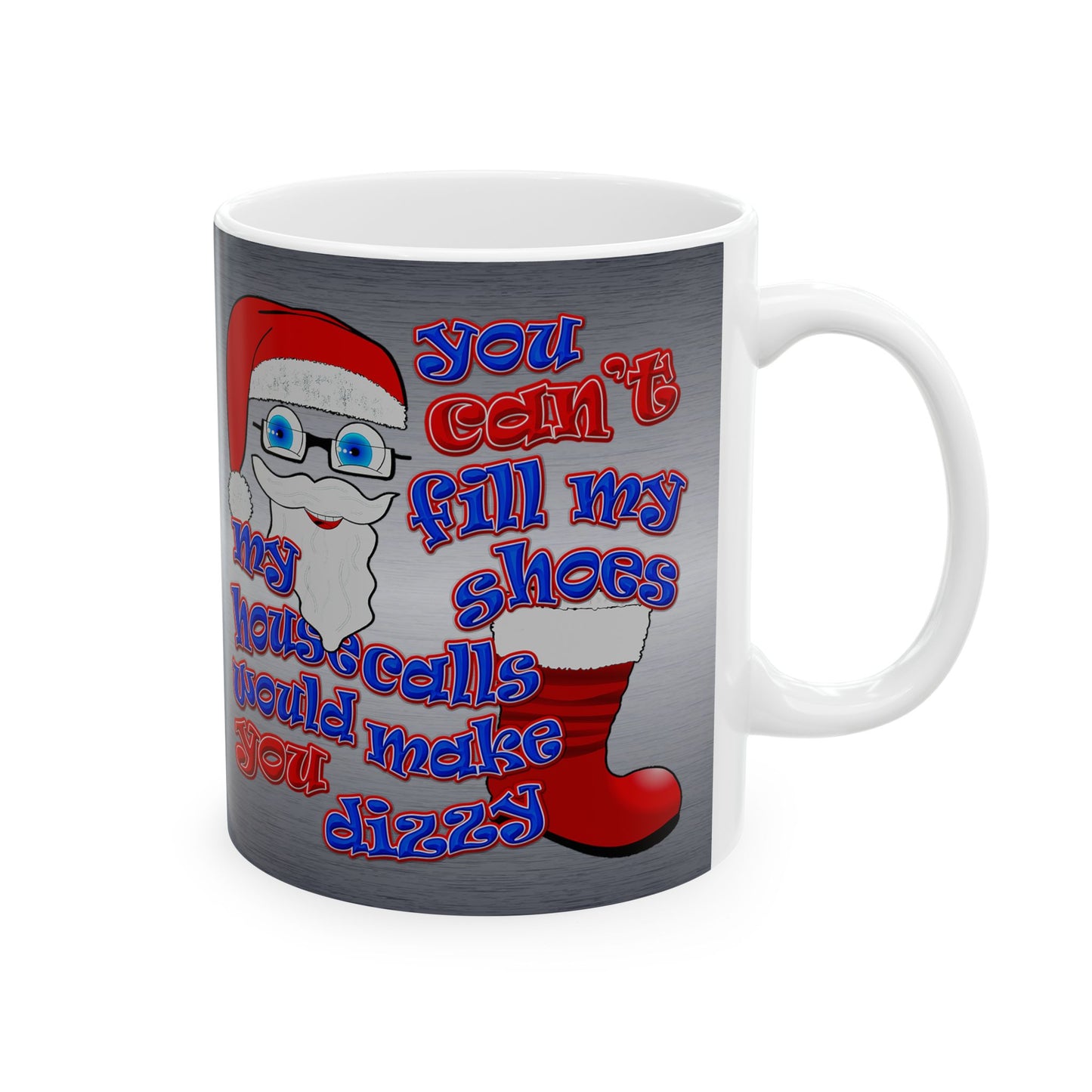santa's shoes - White Mug (brushed nickel)