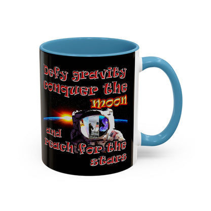 defy conquer reach - Accent Mug (black)