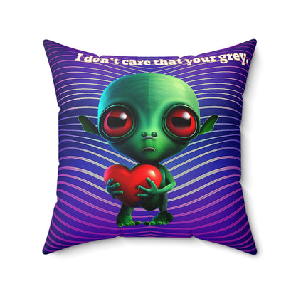 I don't care that your grey - Spun Polyester Square Pillow - (purple wave)