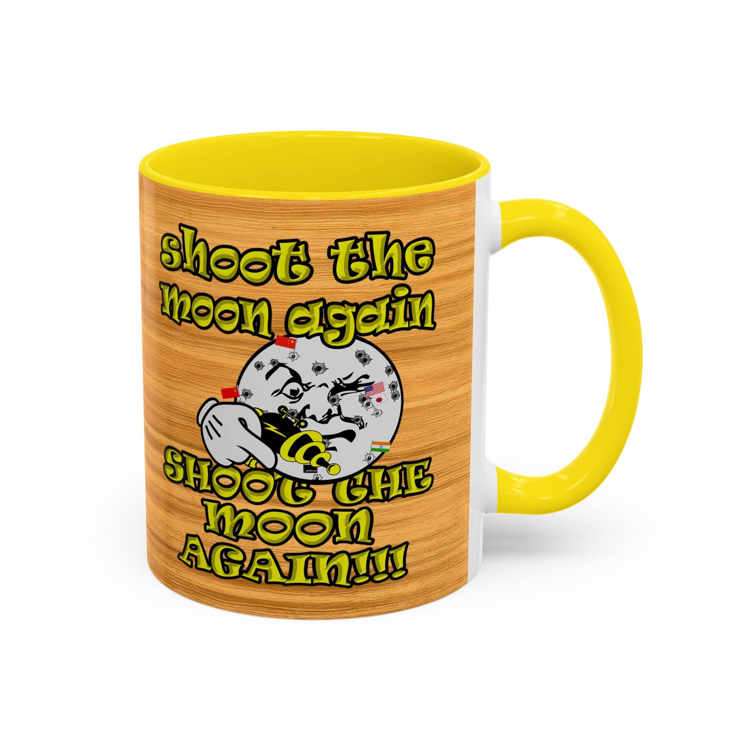 shoot the moon again - Accent Mug (butterscotch wood finish)