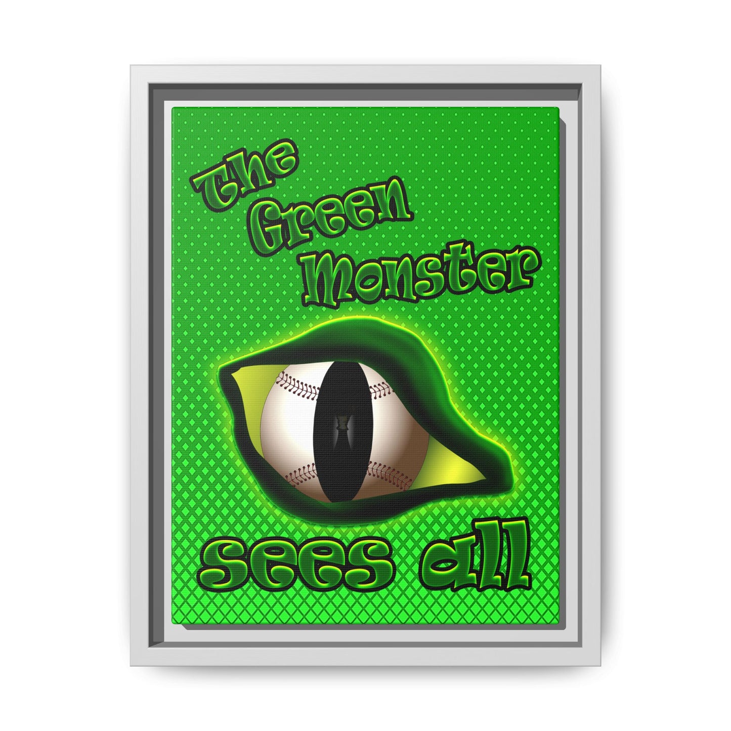 green monster - framed canvas art (logo green)