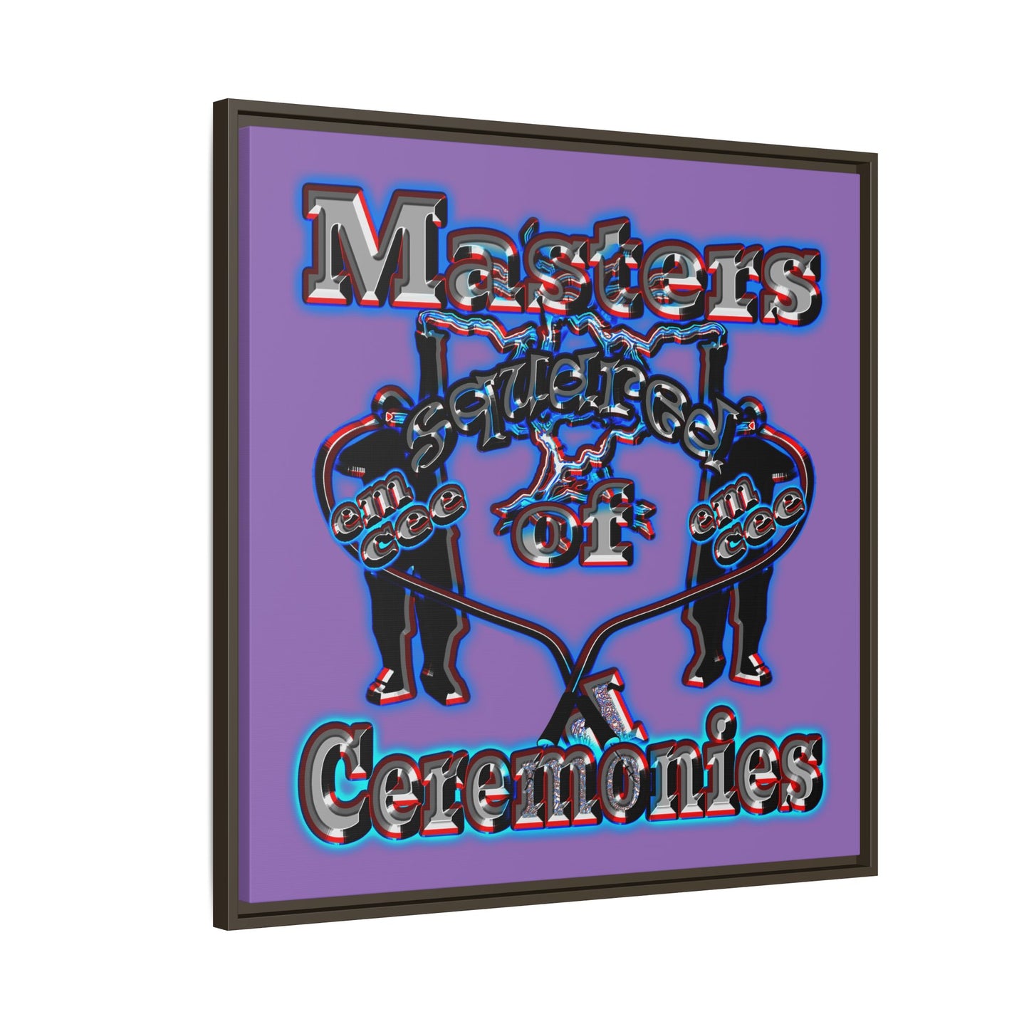 em cee squared - framed canvas art (light purple)