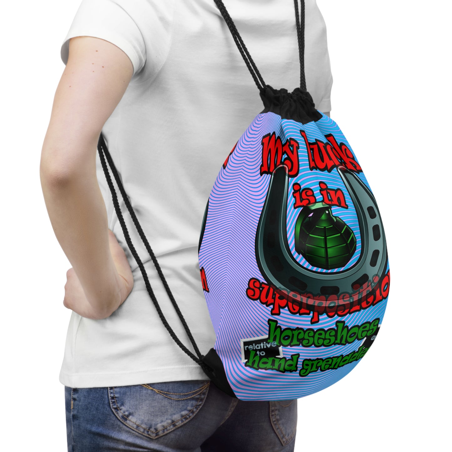 my luck - Drawstring Bag (light blue-purple wave)